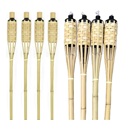 partido de bambu de Tiki Torches For Garden Lighting Luau da tocha feito a mão de bambu natural de 180cm