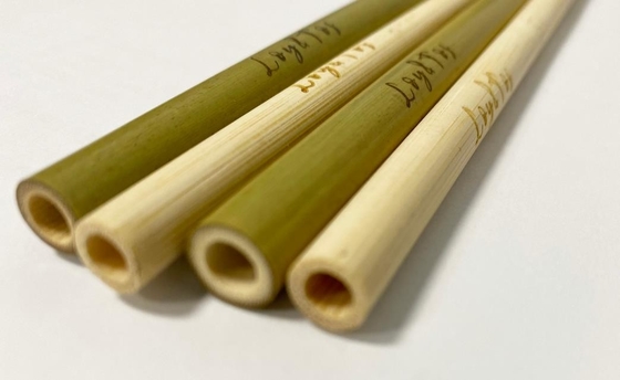 Palhas retas reusáveis de bambu biodegradáveis naturais feitas sob encomenda das palhas 20cm com escova