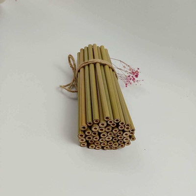 Palhas retas reusáveis de bambu biodegradáveis naturais feitas sob encomenda das palhas 20cm com escova