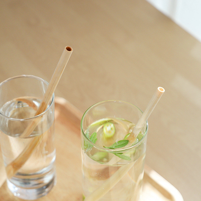 Chá natural biodegradável de 20cm Juice Tea Bamboo Fiber Straws que bebe o logotipo feito sob encomenda