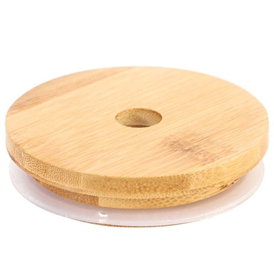 O armazenamento da cozinha range a tampa de bambu do frasco do quadrado redondo com silicone Ring Airtight