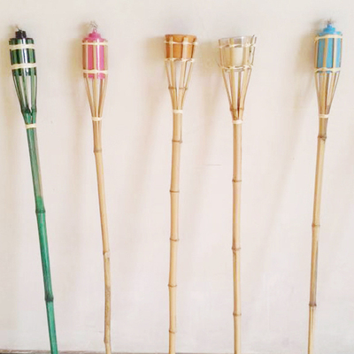 Tocha de bambu natural das tampas dos feltros de lubrificação para a iluminação do jardim, partido de Luau