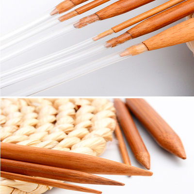 Tubo transparente de bambu natural carbonizado das agulhas de confecção de malhas 60cm da circular para o artesanato
