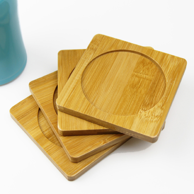 Pousa-copos natural do uísque de Tray Bamboo Wood Mat Dressed do café para a bebida