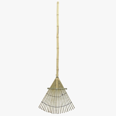 Ancinho de bambu feito a mão 1.40m 12 dentes para a lavagem seca e o jardim das folhas que limpam ancinhos de jardim naturais