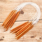 Tubo transparente de bambu natural carbonizado das agulhas de confecção de malhas 60cm da circular para o artesanato