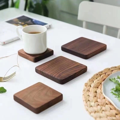 Pousa-copos natural do uísque de Tray Bamboo Wood Mat Dressed do café para a bebida