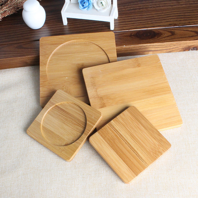 Pousa-copos natural do uísque de Tray Bamboo Wood Mat Dressed do café para a bebida