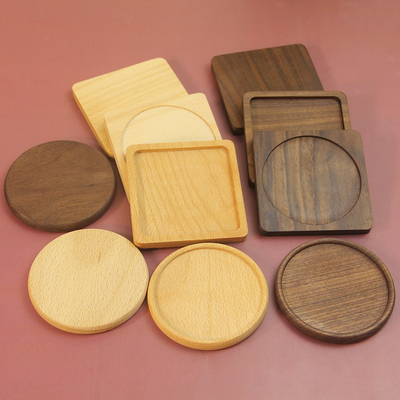 Pousa-copos natural do uísque de Tray Bamboo Wood Mat Dressed do café para a bebida