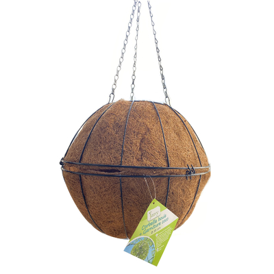 Cesta de suspensão do plantador do metal da decoração do jardim com o forro dos cocos da fibra de coco dos cocos