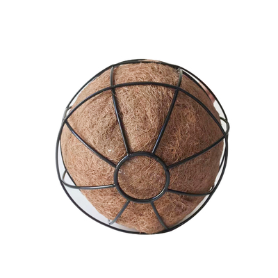 Cesta de suspensão do plantador do metal da decoração do jardim com o forro dos cocos da fibra de coco dos cocos