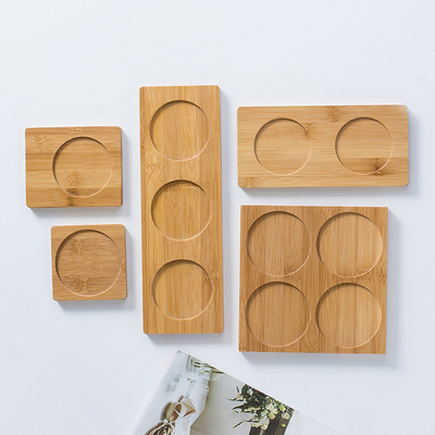 Esteira de madeira de bambu original Eco-amigável de Tray Square /Round do café do Eco-grupo das pousas-copos de bambu feitas sob encomenda