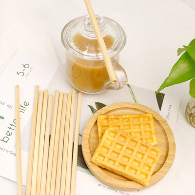 Degradable verde das palhas de bambu descartáveis naturais de 100% para o logotipo da etiqueta do laser das bebidas