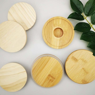 O armazenamento da cozinha range a tampa de bambu do frasco do quadrado redondo com silicone Ring Airtight
