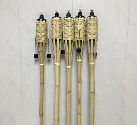 partido de bambu de Tiki Torches For Garden Lighting Luau da tocha feito a mão de bambu natural de 180cm