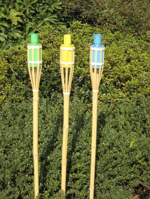 Jardim de bambu natural exterior Toy Colorful For Children de Tiki Torch Yard Deck Decoration