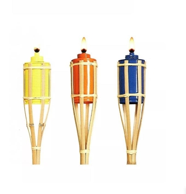 tochas de bambu do partido de Tiki Torch Hand Woven Bamboo do jardim de 115cm