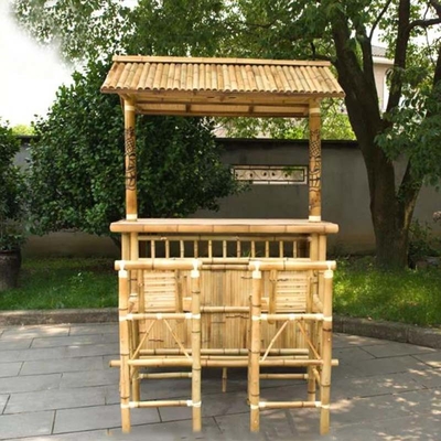 Barras Tiki de Bambu com Pintura em Verniz Com Balcão Mesa de Bebidas Barras de Praia Dobráveis