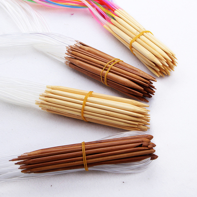 Tubo transparente de bambu natural carbonizado das agulhas de confecção de malhas 60cm da circular para o artesanato