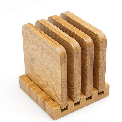 Pousas-copos de madeira de bambu carbonizadas impermeáveis leves para o Kitchenware de vidro