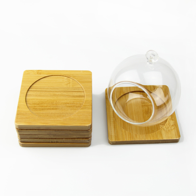 Pousas-copos de bambu da placa de madeira natural para esteira de tabela do risco do copo da caneca a anti