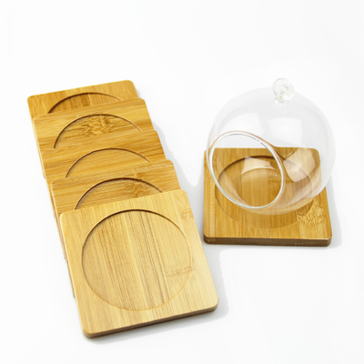 Pousas-copos de bambu da placa de madeira natural para esteira de tabela do risco do copo da caneca a anti