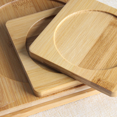 Tabela carbonizada impermeável Mat For Glass Cup do risco das pousas-copos de bambu vazias anti