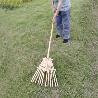 Grade amigável feito a mão de 9 ancinhos de jardim de Eco do ancinho de bambu do dente 120cm