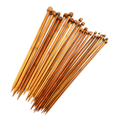Agulhas de tricô de bambu Camisa de bricolage Ferramentas de tricô de tecido de costura Acessórios de tricô de bambu Agulhas de bambu carbonizadas para trabalhos de tricô