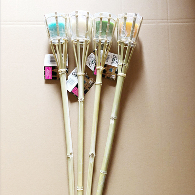 Tocha de Bambu Ecológica para Jardim, Iluminação Natural para Exterior