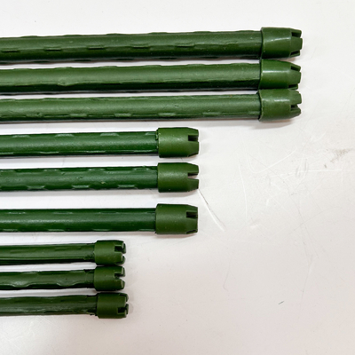 Corpo de aço de jardim durável, revestido de plástico, estacas de tomate de metal, suporte, bastões de plantas verdes resistentes
